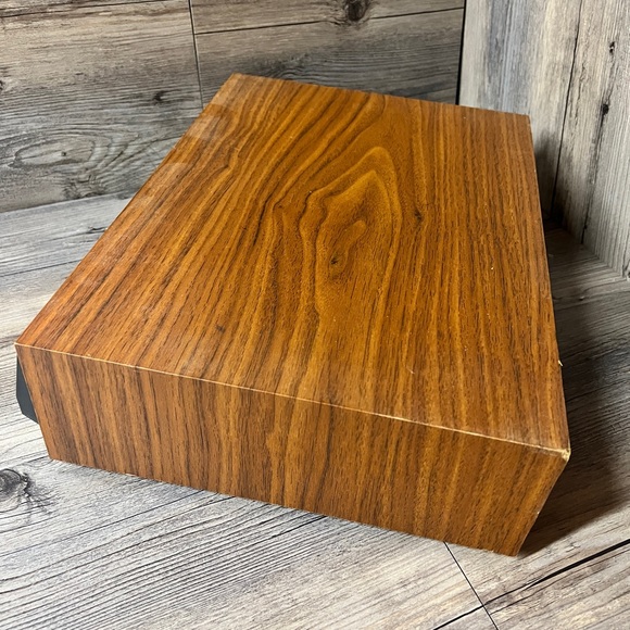 Vintage Cassette Tape Organizer Storage Box Faux Wood 3 Drawer Holds 42 Tapes - Picture 5 of 6